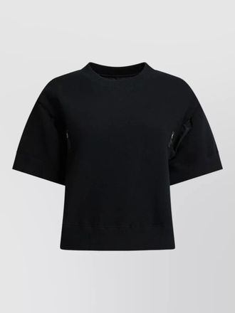 sacai short sleeve crew neck knit top