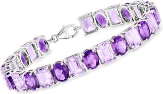 Ross-Simons Tonal Amethyst Bracelet in Sterling Silver