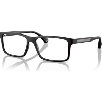 Emporio Armani 56mm Rectangle optical glasses in Black at Nordstrom