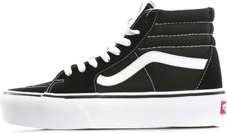 Vans Zwarte/Witte Hoge Platform Sneaker - Dames - Sneakers - Zwart - 38 1/2 EU - Schoenen