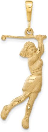 Diamond2Deal 14k Yellow Gold Female Golfer Pendant
