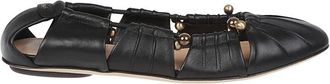 Chloé Schoenen, Dames, Zwart, 36 EU, Leer, Zwarte leren ballerina sandalen