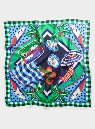 Simons Womens Pure silk beach picnic scarf