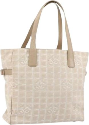 Chanel Pre-owned Vintage Nylon Tote Bag - Dames - Vintage Shopper - Beige - ONE Size - Nylon - Vintage