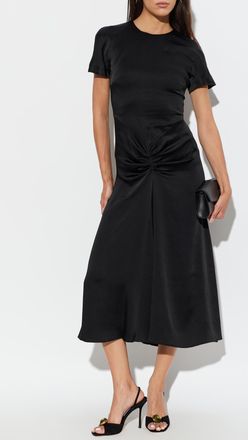 Victoria Beckham Asymmetrical Dress With Draping, Womens, Black