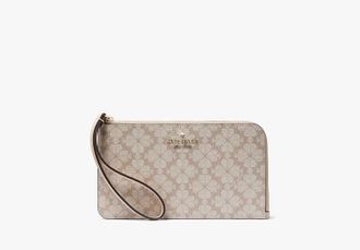 Kate Spade New York Lucy Spade Flower Medium L-Zip Wristlet