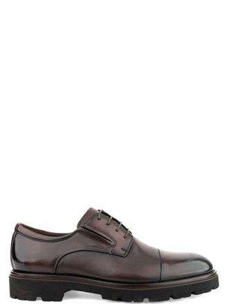 Alberto Gozzi Brown Closed Cap Toe Leather Formal Shoes