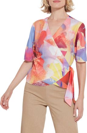 Lyss&eacute; Front Tie Wrap Top In Multi