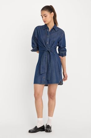 Good American Womens Denim Wrap Shirt Dress | Indigo, Size Medium | Good American by Khlo&Egrave; Kardashian