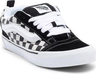 Vans Knu Skool Suede Low Top Sneaker in Checkerboard Black/true White at Nordstrom, Size 11.5 Womens