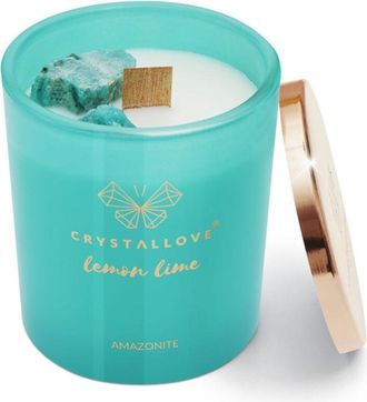 OEM Vela De Soja Crystallove Con Amazonita, Lim&oacute;n Y Lima, 400 G - Edici&oacute;n Limitada