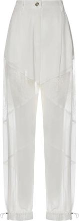 Pinko Straight Broeken - Dames - Straight fit broeken - Wit - L - Leer - Broeken