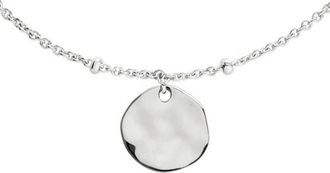 Monica Vinader Siren Muse Hammered Disc Pendant Station Necklace in Sterling Silver at Nordstrom