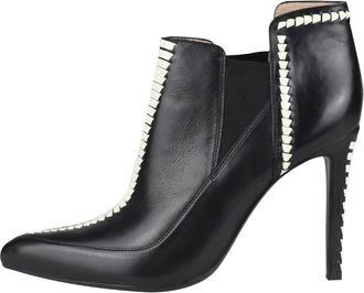 Tory Burch Black & White Leather Ankle Boots Size 40.5