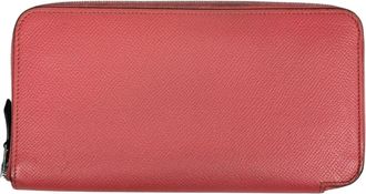 Herm&egrave;s Azap Rose Azalee Epsom Leather Long Wallet (Bi-Fold) (Pre-Owned)