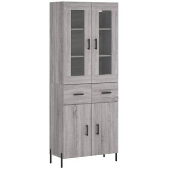 vidaXL Highboard Grey Sonoma 69.5x34x180 cm Engineered Wood Vidaxl