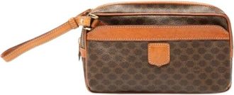 Celine Pre-owned Clutches, female, Brown, Size: ONE SIZE Pre-owned Coated Canvas Clutch