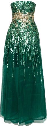 Saiid Kobeisy Strapless midi-jurk - Groen