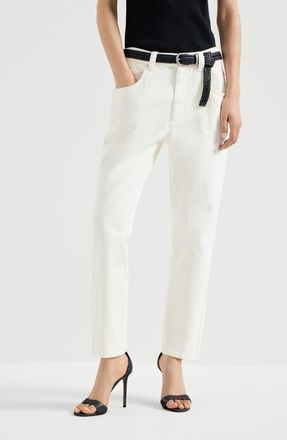 Brunello Cucinelli Straight five-pocket trousers in Panama at Nordstrom, Size 52 It