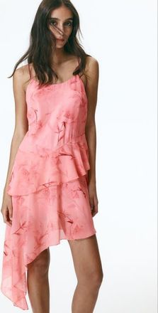 H&M Asymmetric chiffon dress in Pink/floral at Nordstrom, Size X-Small