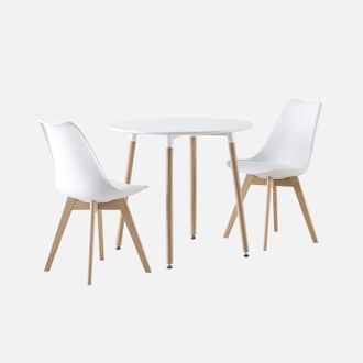 Sweeek Sweeek - Set Da Pranzo Tondo E 2 Sedie, 80cm