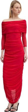 Never Fully Dressed Kleedjes, Dames, Rood, L, Leer, Diaz Maxi Jurk