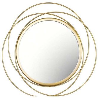 OEM Specchio Rotondo Da Parete In Metallo Color Oro - Elegante Elemento DArredo Per Soggiorno, Camera Da Letto O Ingresso - Diametro 60 Cm