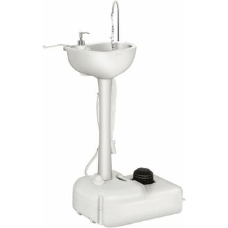 Costway Costway Fregadero Port&aacute;til De Camping Con Bomba De Pie, Soporte De Lavabo Con Tanque De Agua De 17l Y Dispensador De Jab&oacute;n, Estaci&oacute;n De Lavado De Mano