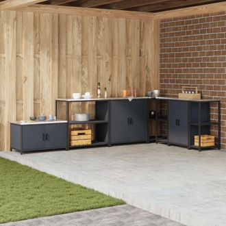 Berkfield Home Kitchen Storage Shelf with Storage Anthracite Steel