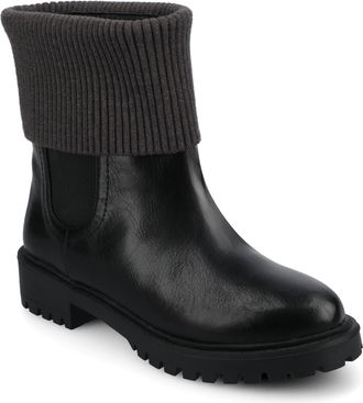 Journee Collection Journee Womens Isabeau Medium and Wide Width Knit Collar Chelsea Boots