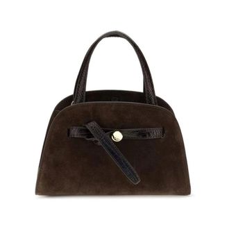 Tory Burch Romy Small Suede Top Handle Bag - Dames - Tassen - Bruin - Maat: ONE Size Su&egrave;de