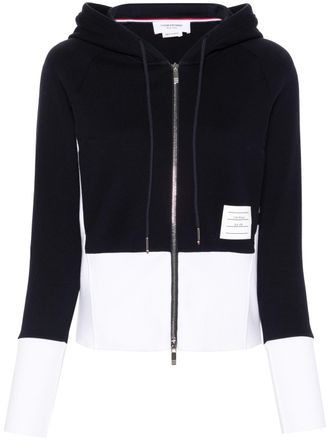 Thom Browne Blouson Zip Up Hoodie W/ Engineered 4 Bar In Color Blocked