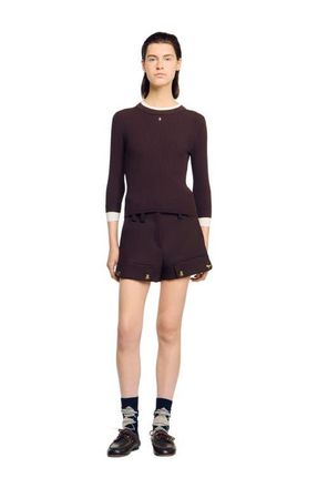 Sandro 2-in-1 sweater in Brown at Nordstrom, Size X-Large
