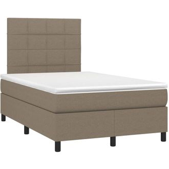 vidaXL Vidaxl - Cama Box Spring Con Colch&oacute;n Tela Gris Taupe 120x200 Cm