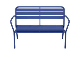 VENTE-UNIQUE.COM Banco de jard&iacute;n acero azul oscuro