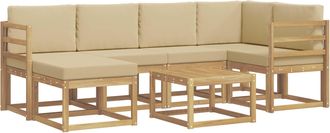 vidaXL Conjunto De Sof&aacute;s De Exterior 7 Uds. Y Beige Vidaxl