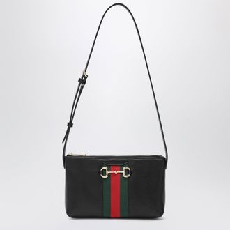 Gucci Black Leather Mini Horsebit Web Bag