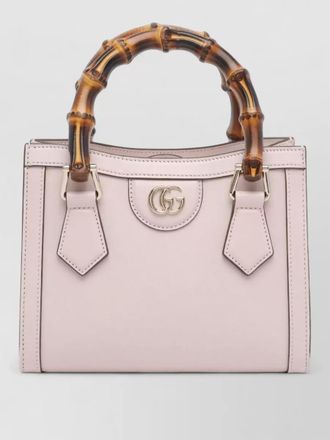 Gucci tote bag top handles silk nylon bamboo strap