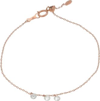 Pers&eacute;e Danae 18k Rose Gold Suspended 3 Diamond Bracelet