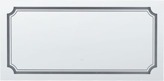Beliani Beliani - Espejo De Pared Led De Vidrio Plateado 120 X 60 Cm Maquillaje Arromachnes