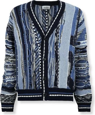 Laneus Jacquardgebreid vest - Heren - Truien - Veelkleurig - Maat: S Wol