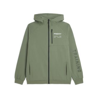 Freddy Felpa cappuccio zip con logo e dettagli tecnici