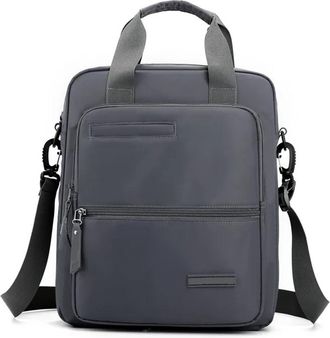 Generic Compatible For Mens Shoulder Messenger Bag Large Capacity 13 Waterproof Briefcase Oxford Cloth Crossbody Bags(White)