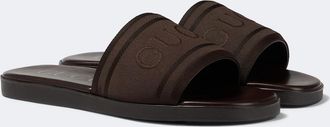 Gucci Sandalias de lona y piel con logo