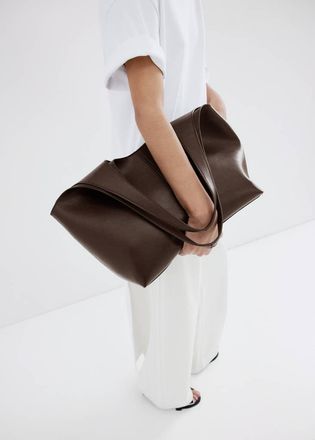 Mango Borsa shopper grande cioccolato - Donna - Taglia unica - MANGO