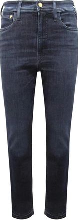 Cycle High Waist Skinny Frayed Broek - Dames - Slim Fit Jeans - Blauw - W25 - Jeans