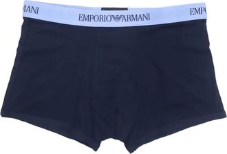 Emporio Armani Drie boxershorts met logoband - Blauw