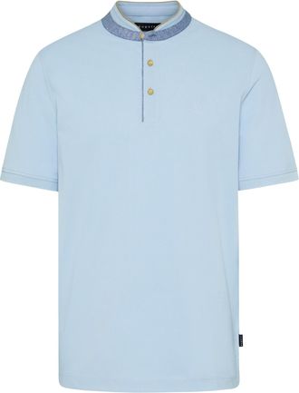 Bugatti Poloshirt BUGATTI, Herren, Gr. XXL, 320, hellblau, 100% Baumwolle, unifarben, normal, ohne Ausschnitt, Rippb&uuml;ndchen, Shirts Poloshirt, mit Stehkragen