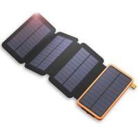 OEM Bater&iacute;a Externa Port&aacute;til Con Cargador Solar De 20000 Mah, 4 Paneles, Resistente Al Agua, Con 2 Puertos Usb Para Camping Al Aire Libre, Tel&eacute;fonos Y Tab