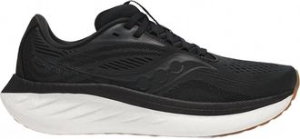 Saucony Womens Ride 18 Running Shoes In Black/gum
